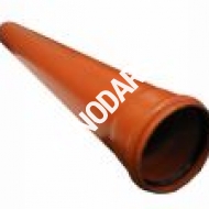 Труба с раструбом ПВХ d=110 мм L=1000 мм (для наружной канализации)